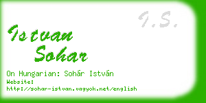 istvan sohar business card